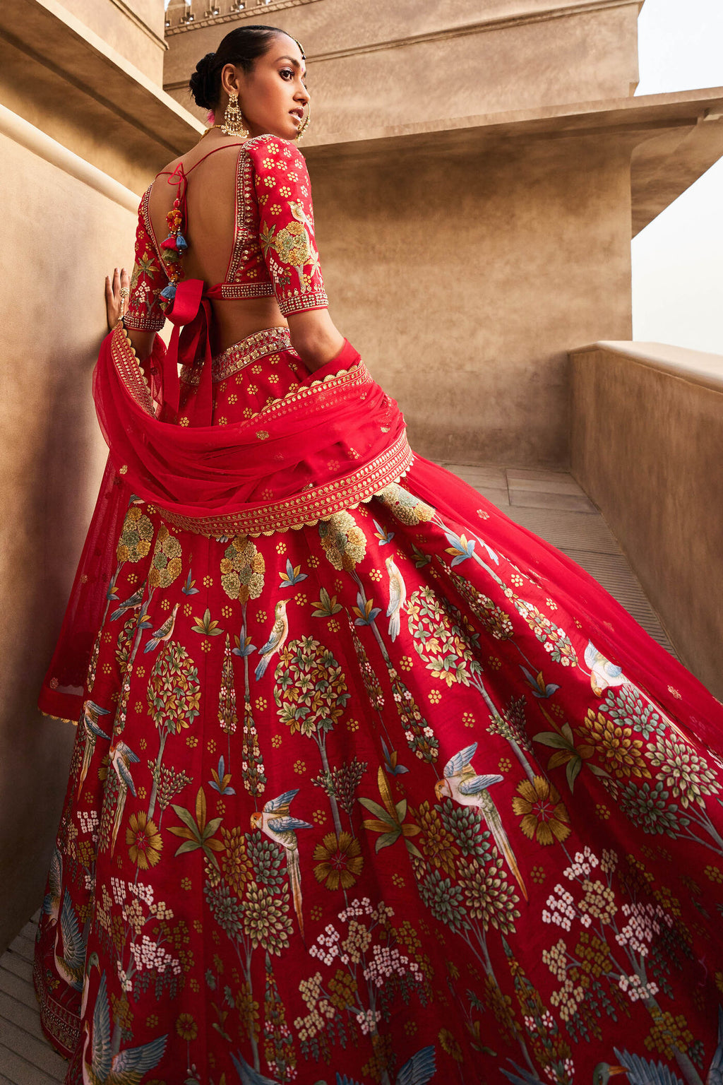 Visvam Lehenga - Red