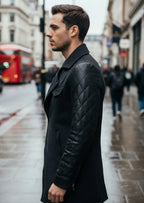 Black Double Breast Quilted Coat