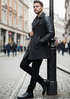 Black Double Breast Quilted Coat
