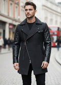 Black Double Breast Quilted Coat