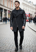 Black Double Breast Quilted Coat