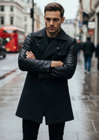 Black Double Breast Quilted Coat