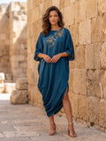 PRUSSIAN BLUE QUILLA DRESS