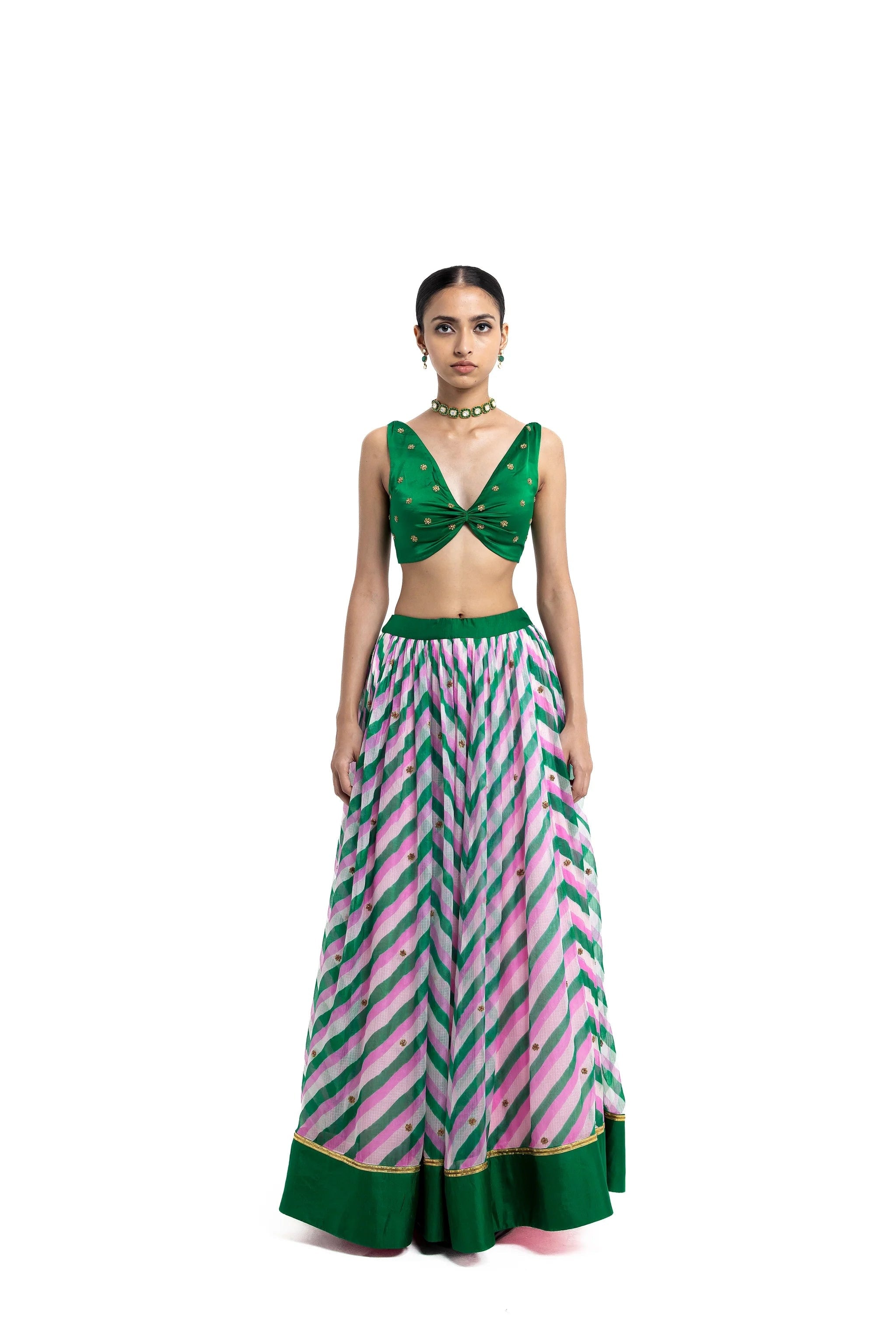 green dress
